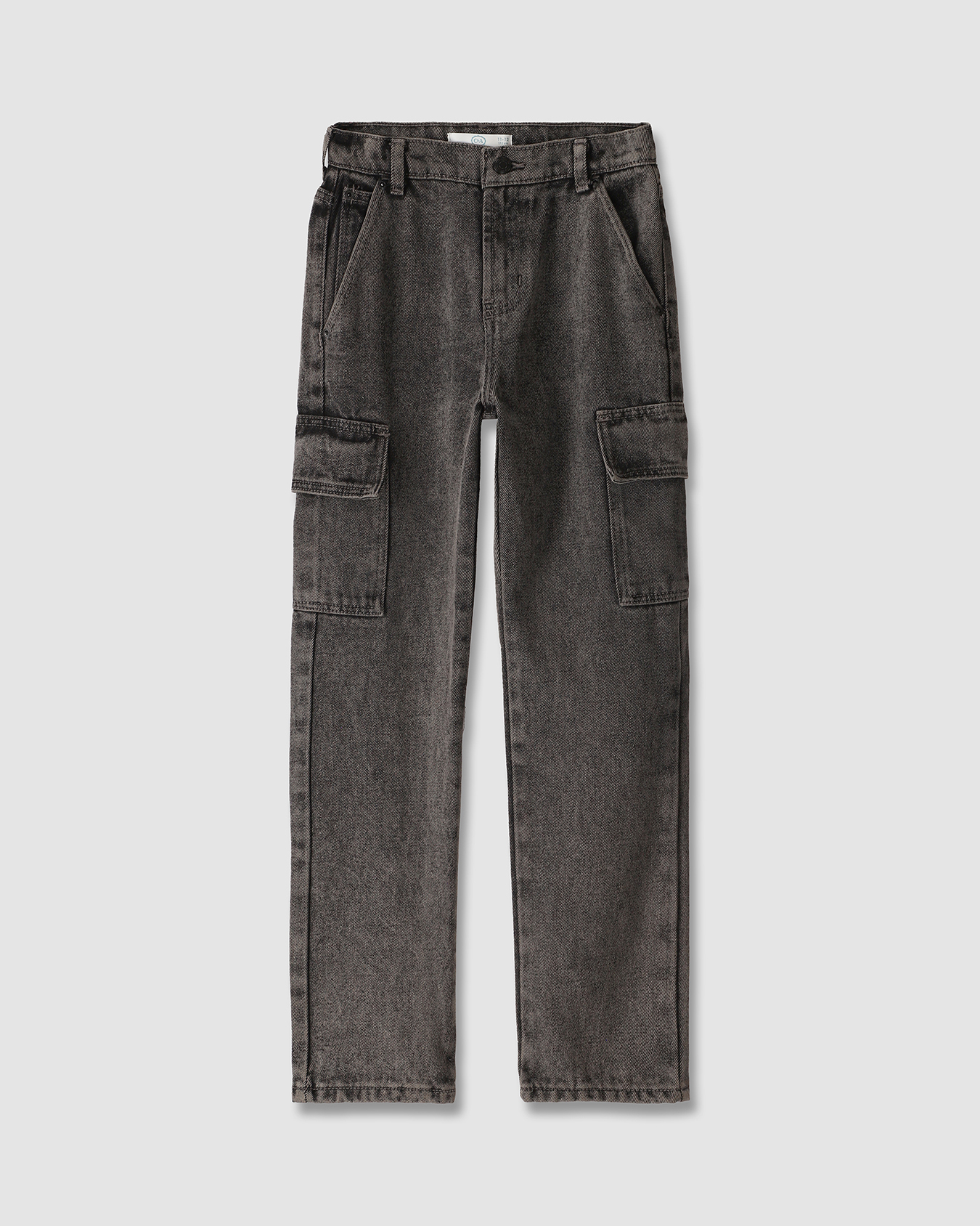 Jeans Straight Cargo Gris